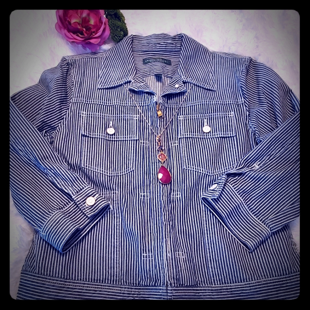 Ralp Lauren engineer striped Jean jacket